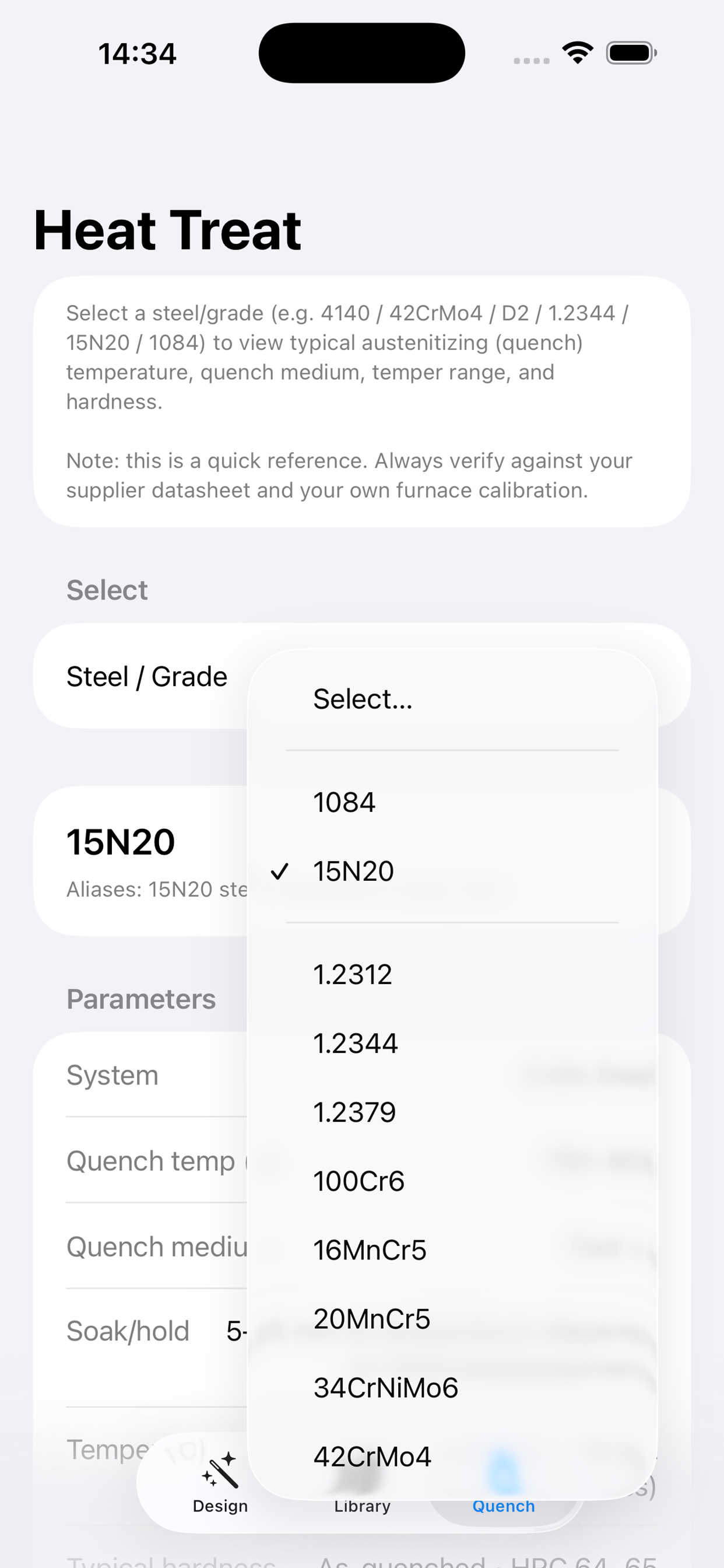 Quench reference screenshot